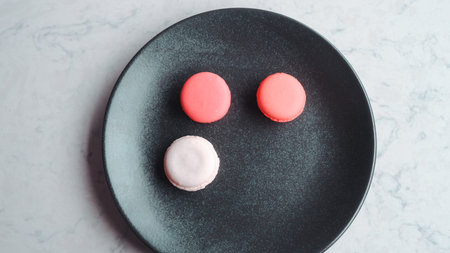 Close-up of macarons cakes of different colors