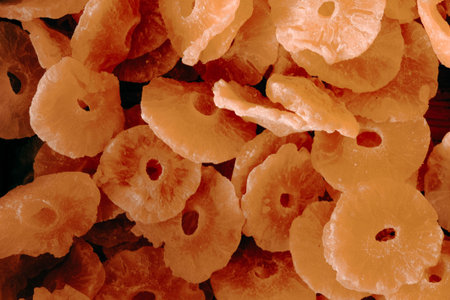 Dried orange slices, close-up of dried orange