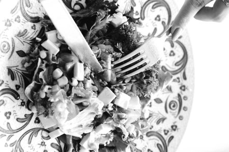 Fresh salad plate with mixed greens