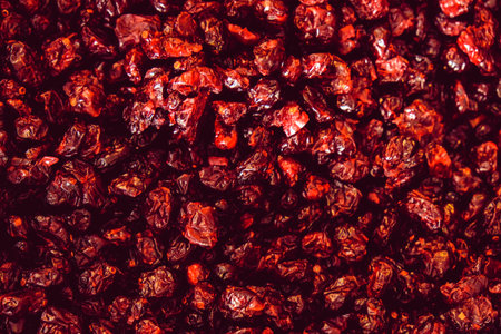 Background of red dried goji berries. Close-up shot.の写真素材