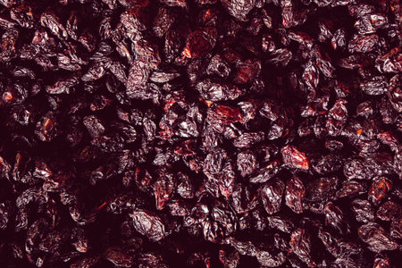 Background of dried cranberries. Close-up. Toned.