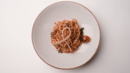 Tasty appetizing classic Italian pasta with a delicious sauce.
