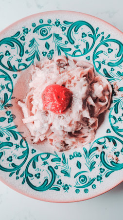 Tasty appetizing classic Italian pasta with a delicious sauce.の写真素材