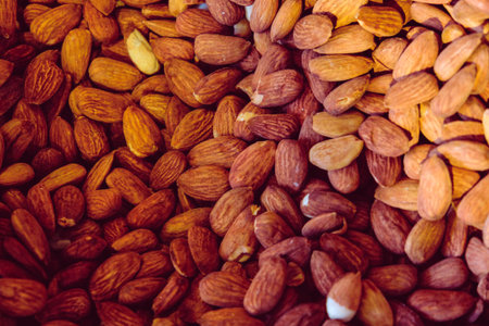 Almond nuts background. Almond background. Almond background. Almond backgroundの写真素材