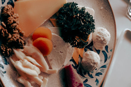 Traditional breakfast with fresh ingredientsの写真素材