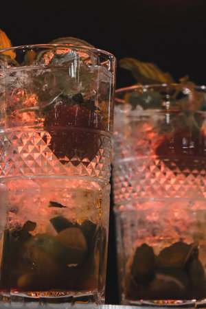 Creative cocktails with exotic flavorの写真素材