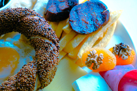 Fresh fruits and healthy foods for a morning meal