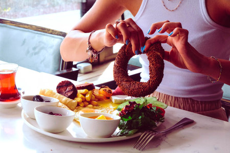 Close-up of a delicious homemade breakfast spread