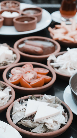 A wholesome and satisfying breakfast with natural ingredientsの写真素材