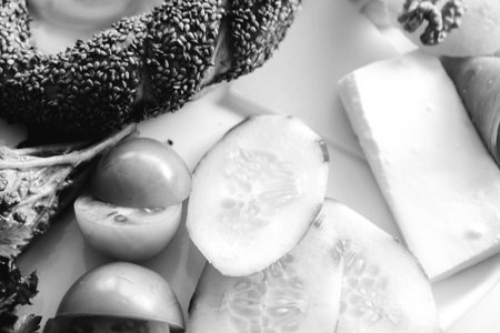 Colorful breakfast spread with regional specialtiesの写真素材