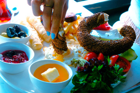 Traditional breakfast with fresh ingredients