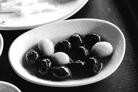 Colorful breakfast spread with regional specialtiesの写真素材