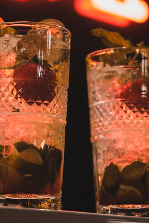 Cocktails with vibrant colors and bold flavorsの写真素材