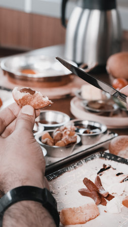 Traditional breakfast with fresh ingredientsの写真素材