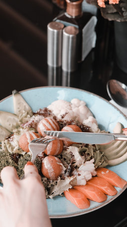 Plate with mixed greens