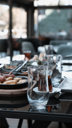 Colorful Turkish breakfast spread with regional specialtiesの写真素材