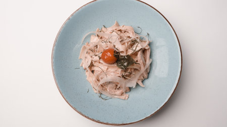 Tasty appetizing classic Italian pasta with a delicious sauce.の写真素材