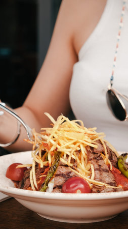 A juicy cut of meat, grilled to perfection