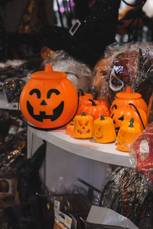 Halloween pumpkins for sale at a market in London, UK