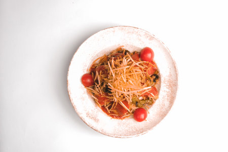 Savory and satisfying, a plate ofの写真素材