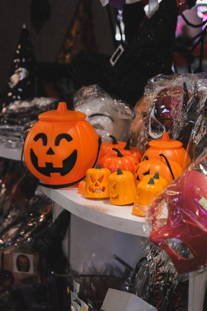 Halloween pumpkins for sale at a market in London, UK