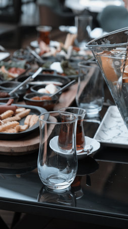 Beautifully styled morning breakfast tableの写真素材