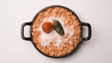 Tasty appetizing classic Italian pasta with a delicious sauce.の写真素材