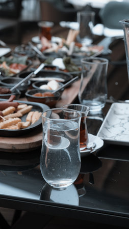 Close-up of a delicious homemade breakfast spreadの写真素材