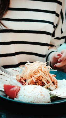 A hearty serving of food, full of flavorの写真素材