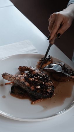 A hearty serving of meat, full of flavor