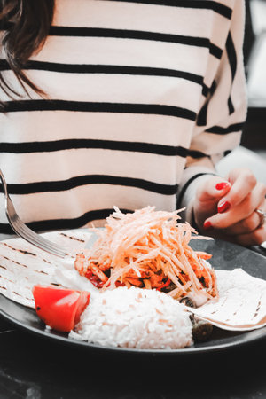 Perfectly cooked meat, a true culinary delightの写真素材