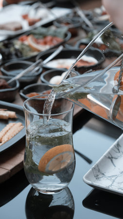 Fresh and vibrant ingredients for a delicious breakfastの写真素材