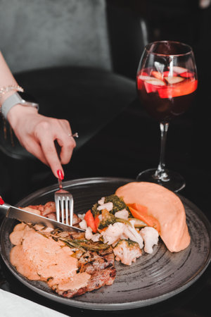 The taste of tender meat, cooked just rightの写真素材