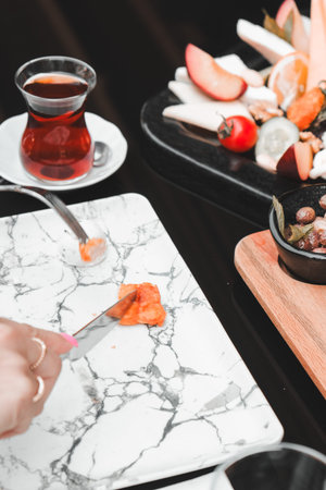 Beautifully styled morning breakfast table