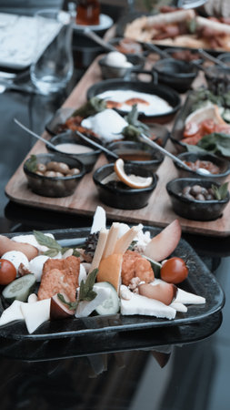 A wholesome and satisfying breakfast with natural ingredientsの写真素材