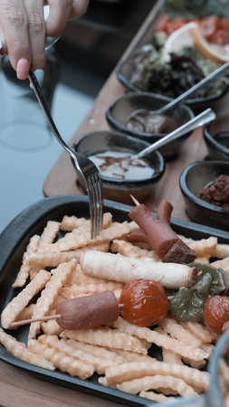 Traditional breakfast with fresh ingredientsの写真素材