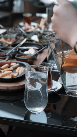 Close-up of a delicious homemade breakfast spreadの写真素材