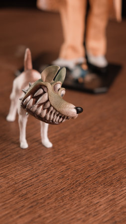 The mask and the dog figure, special collection figureの写真素材