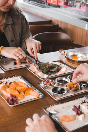 Traditional breakfast with fresh ingredientsの写真素材