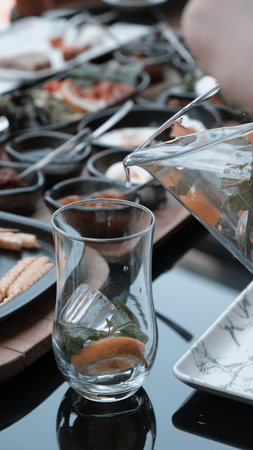 A wholesome and satisfying breakfast with natural ingredientsの写真素材