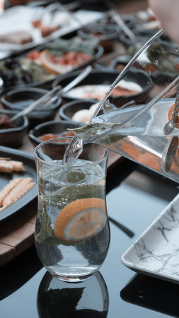 Beautifully styled morning breakfast tableの写真素材