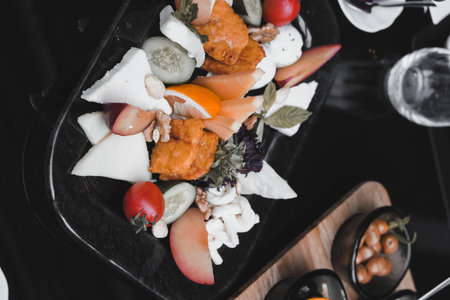A bright and cheerful breakfast spread on a table