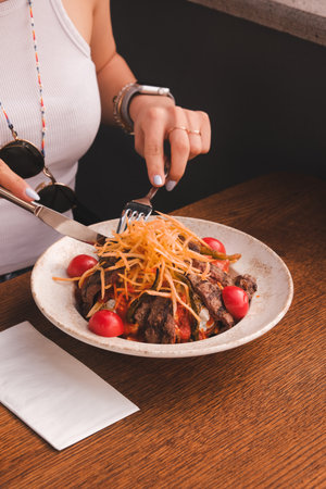 The taste of tender meat, cooked just rightの写真素材