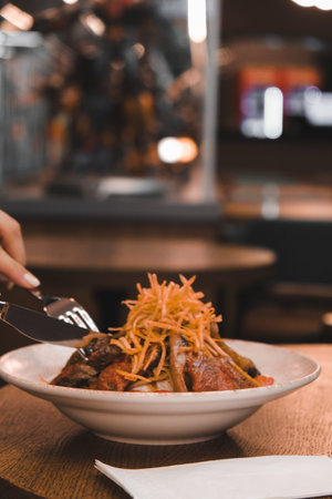 A hearty serving of meat, full of flavor