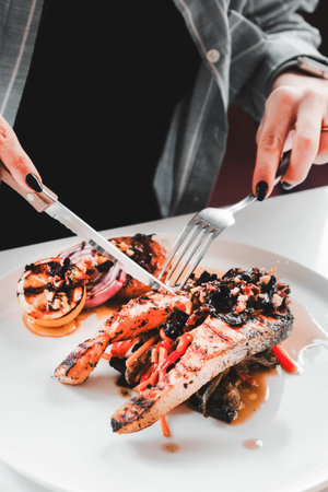 A sizzling hot plate of perfectly cooked meat