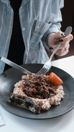 The taste of tender meat, cooked just rightの写真素材