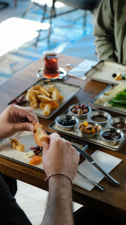 A wholesome and satisfying breakfast with natural ingredientsの写真素材