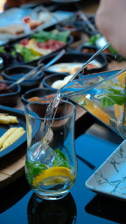 Close-up of a delicious homemade breakfast spread
