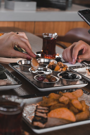 Fresh and vibrant ingredients for a delicious breakfastの写真素材