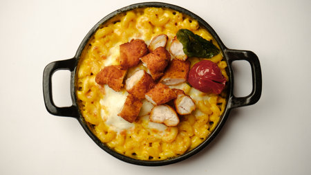 Tasty appetizing classic Italian pasta with a delicious sauce.の写真素材